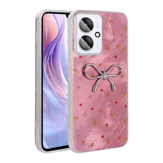 Xiaomi Poco C65 Case Camera Protection Figured Zore Ponti Silicone Cover Light Pink 