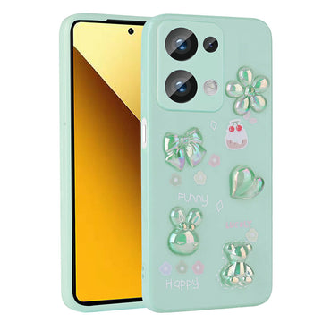 Xiaomi Poco M6 Pro 4G Kılıf Kabartma Figürlü Parlak Zore Toys Silikon Kapak Beyaz