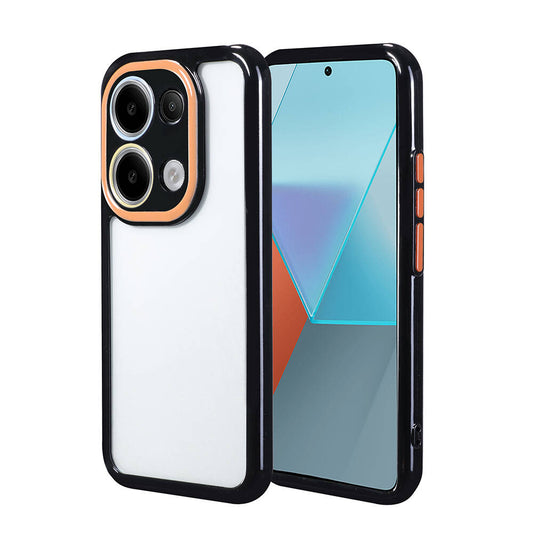 Xiaomi Poco M6 Pro 4G Kılıf Kamera Korumalı Renkli Kenar ve Çerçeve Tasarımlı Zore Vitamin Kapak Siyah