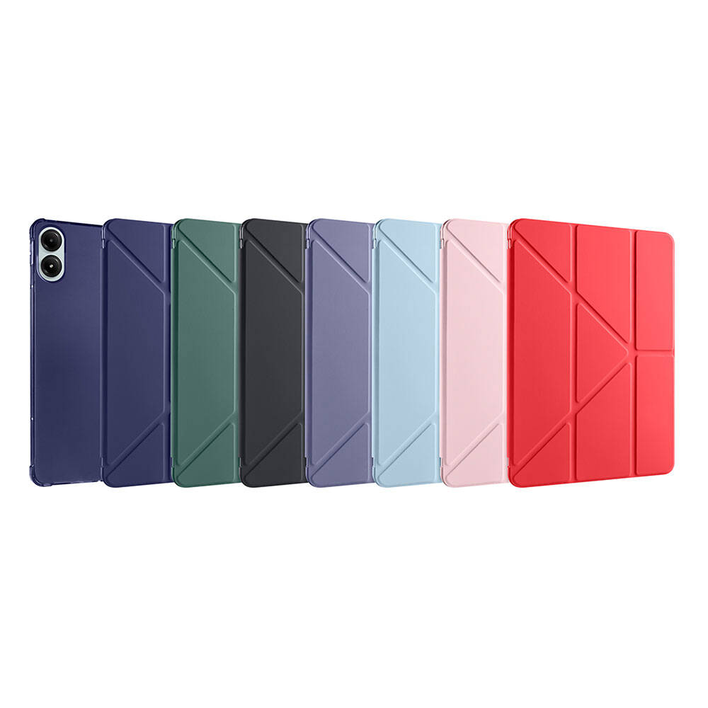Xiaomi Poco Pad Kılıf Zore Tri Folding Kalem Bölmeli Standlı Kılıf Rose Gold