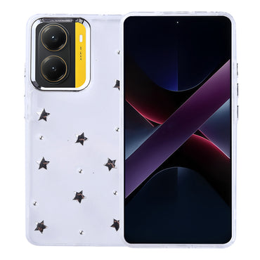 Xiaomi Poco X7 Pro Kılıf Airbag Tasarımlı Simli Şeffaf Zore Kutup Kapak Fiyonk