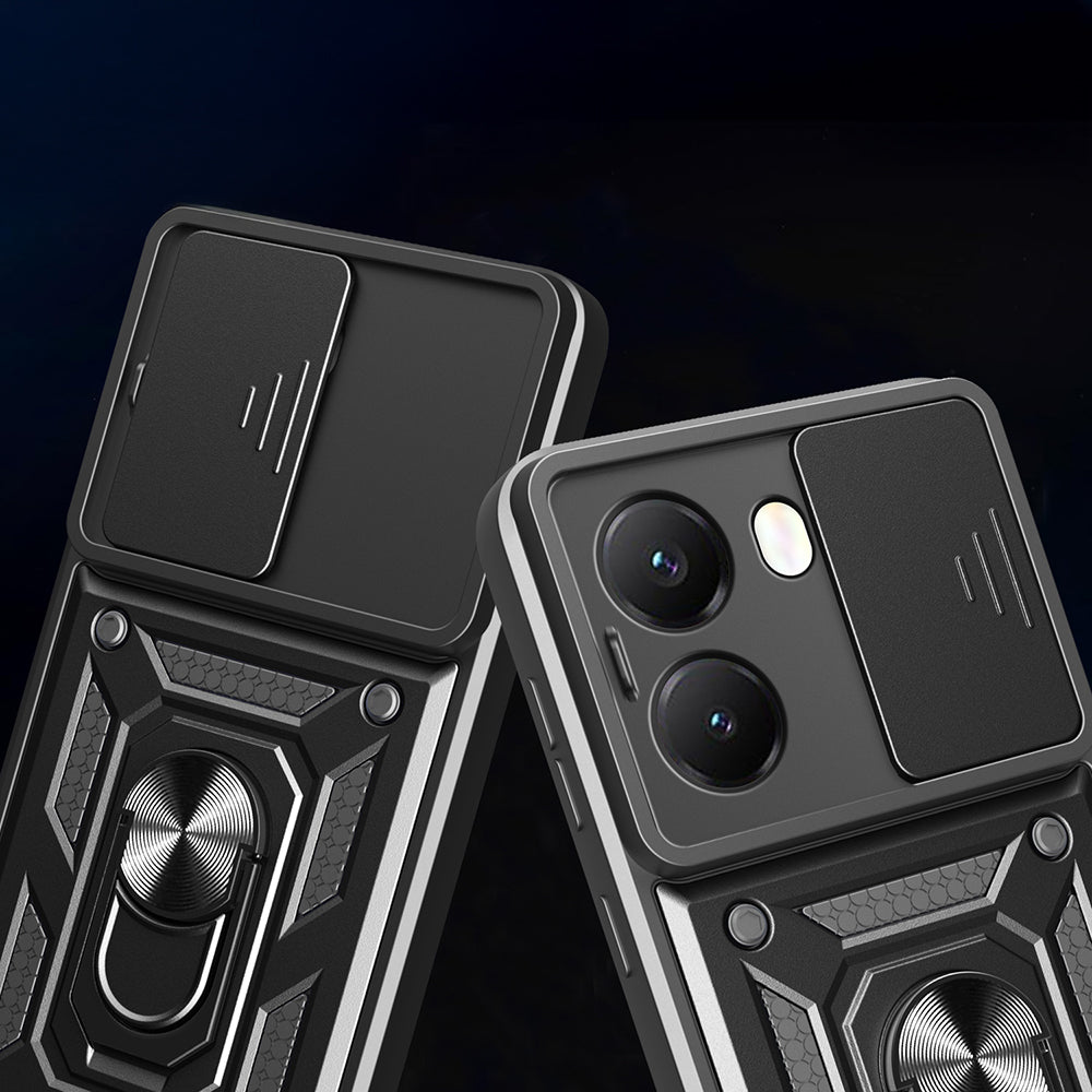 Xiaomi Poco X7 Pro Case Magnetic Stand Camera Protection Zore Sliding Vega Cover Black