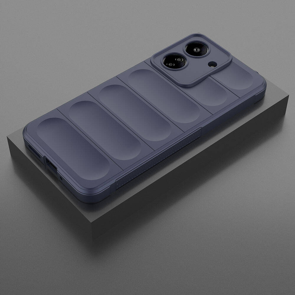 Xiaomi Redmi 13C Kılıf Esnek TPU Oyuklu Arka Yüzey Tasarımlı Zore Etnik Silikon Kapak Koyu Yeşil