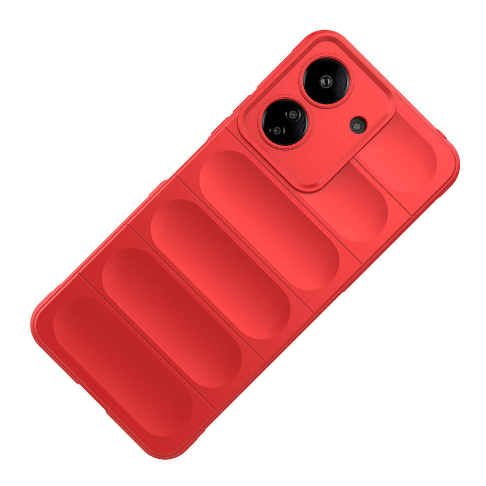 Xiaomi Redmi 13C Kılıf Esnek TPU Oyuklu Arka Yüzey Tasarımlı Zore Etnik Silikon Kapak Koyu Yeşil