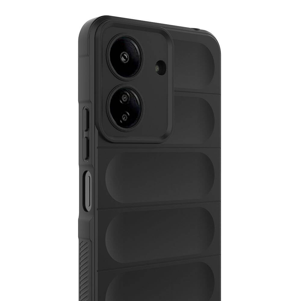 Xiaomi Redmi 13C Kılıf Esnek TPU Oyuklu Arka Yüzey Tasarımlı Zore Etnik Silikon Kapak Koyu Yeşil