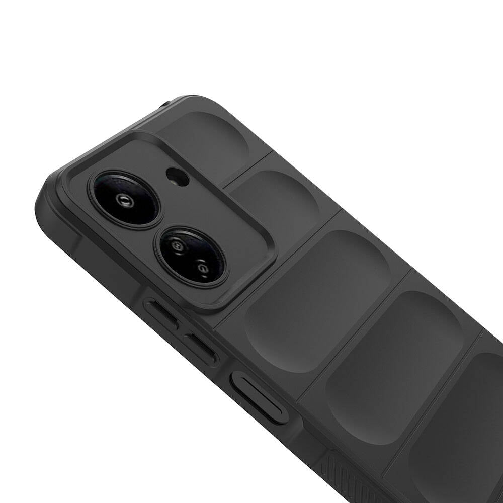 Xiaomi Redmi 13C Kılıf Esnek TPU Oyuklu Arka Yüzey Tasarımlı Zore Etnik Silikon Kapak Koyu Yeşil