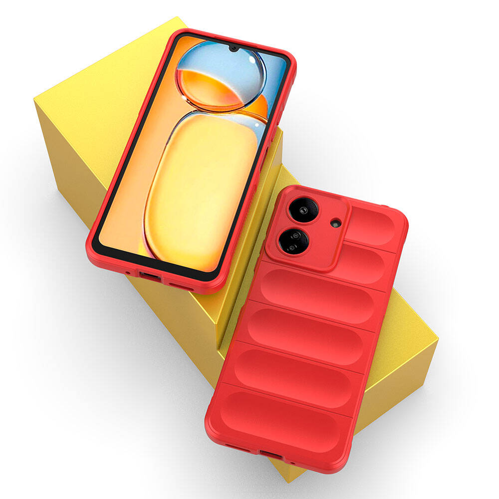 Xiaomi Redmi 13C Kılıf Esnek TPU Oyuklu Arka Yüzey Tasarımlı Zore Etnik Silikon Kapak Koyu Yeşil