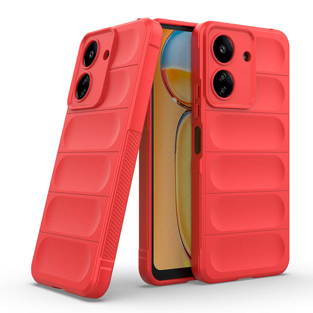 Xiaomi Redmi 13C Kılıf Esnek TPU Oyuklu Arka Yüzey Tasarımlı Zore Etnik Silikon Kapak Koyu Yeşil