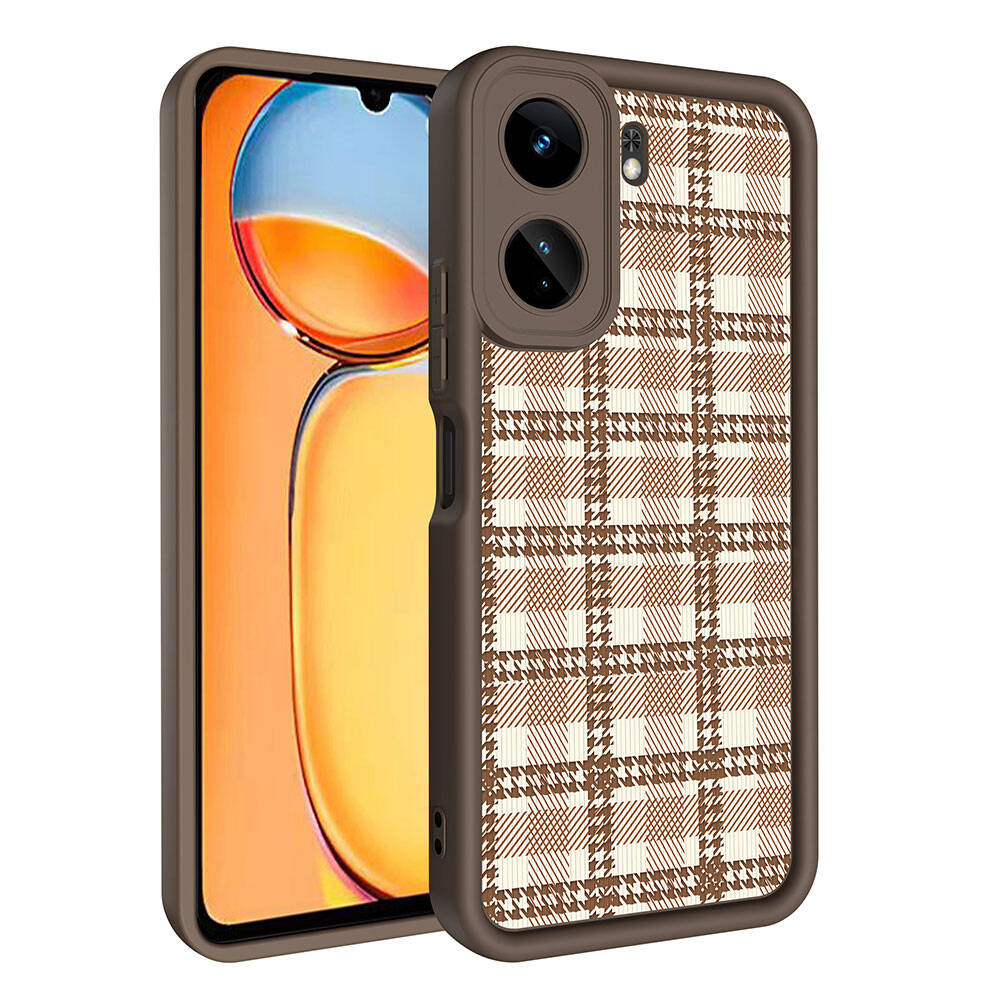 Xiaomi Redmi 13C Kılıf Kamera Korumalı Baskılı Arka Yüzey Zore Klas Kapak Beyaz
