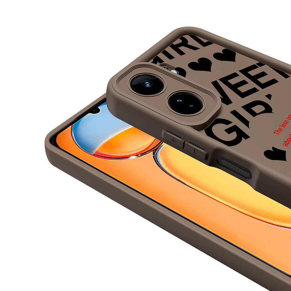 Xiaomi Redmi 13C Kılıf Kamera Korumalı Baskılı Arka Yüzey Zore Klas Kapak Beyaz