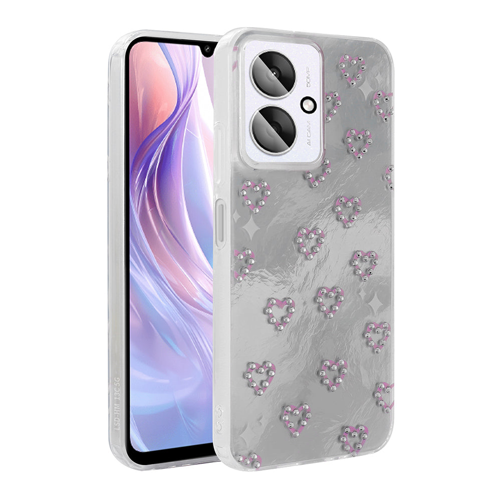 Xiaomi Redmi 13C Case Camera Protection Figured Zore Ponti Silicone Cover White 