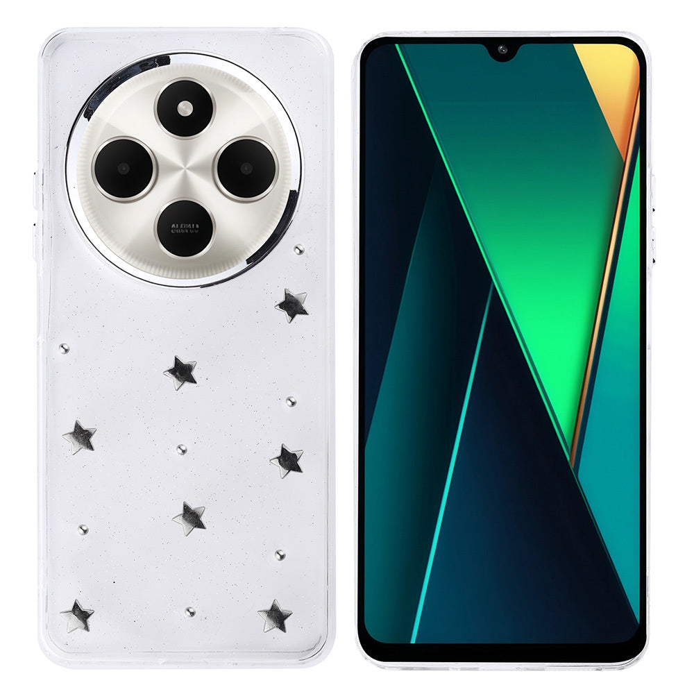 Xiaomi Redmi 14C 4G Case Airbag Design Glitter Transparent Zore Polar Cover Star