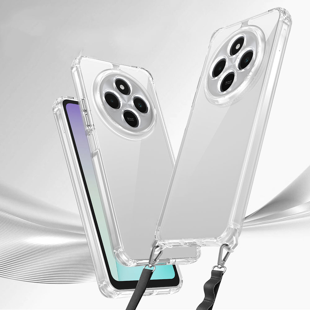 Xiaomi Redmi 14C 4G Case Airbag Detachable Strap Zore Snap Silicone Cover Transparent