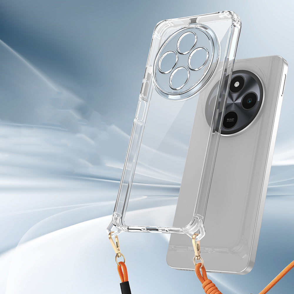 Xiaomi Redmi 14C 4G Case Airbag Detachable Strap Zore Snap Silicone Cover Transparent