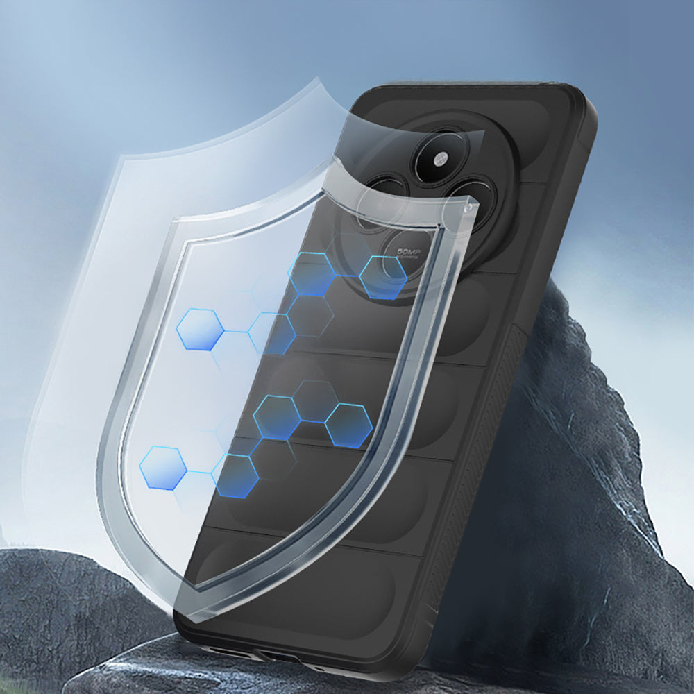 Xiaomi Redmi 14C 4G Kılıf Esnek TPU Oyuklu Arka Yüzey Tasarımlı Zore Etnik Silikon Kapak Lacivert