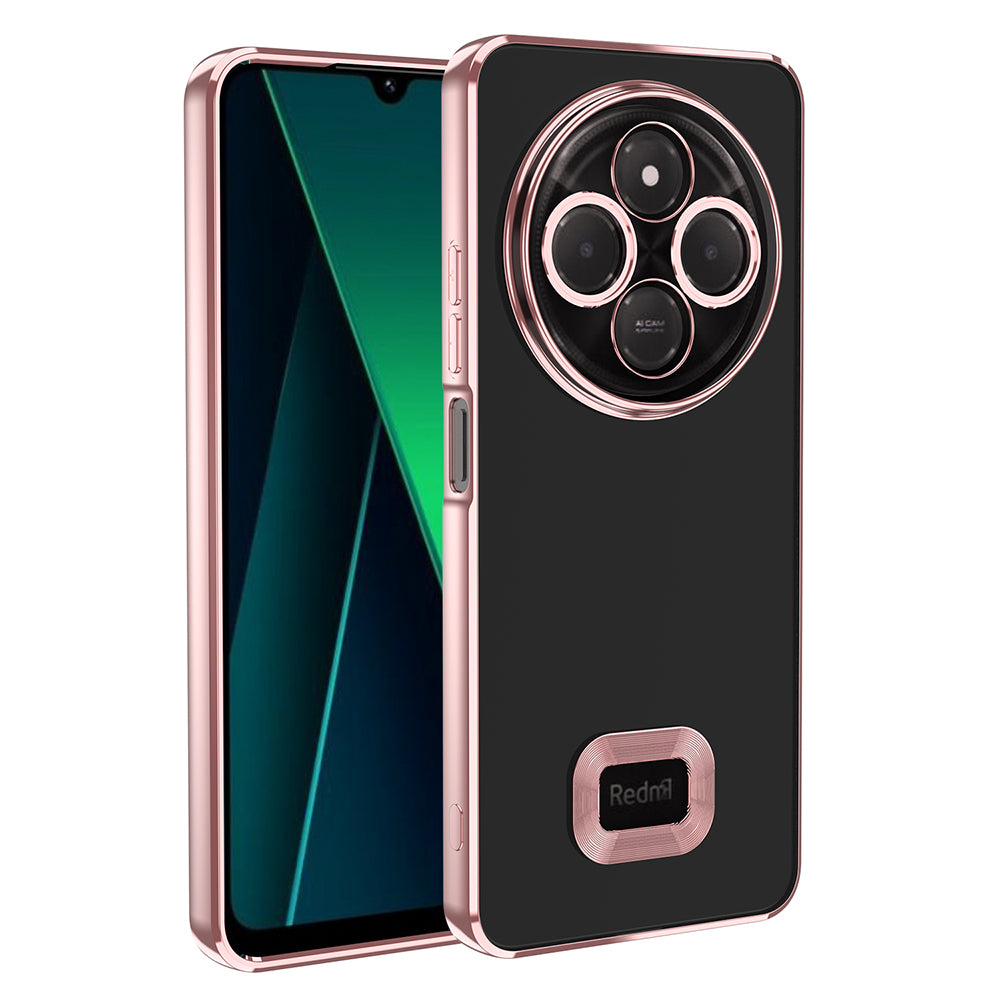 Xiaomi Redmi 14C 4G Kılıf Kamera Korumalı Logo Gösteren Zore Omega Kapak Rose Gold