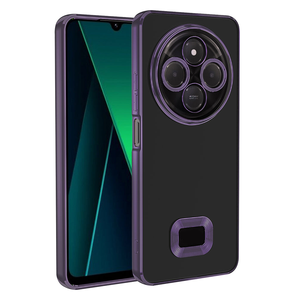 Xiaomi Redmi 14C 4G Case Camera Protection Logo Showing Zore Omega Cover Black 