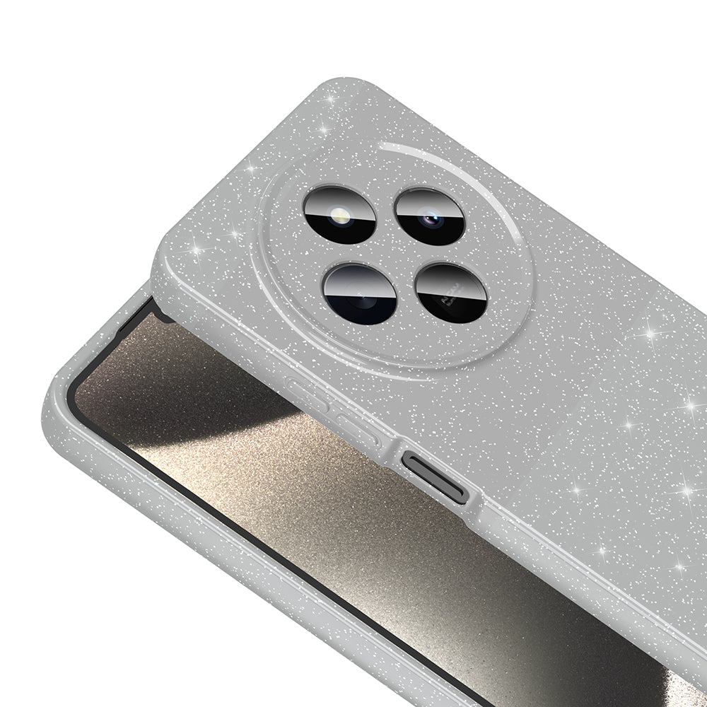 Xiaomi Redmi 14C 4G Case Camera Protection Glitter Luxury Zore Cotton Cover Silver 