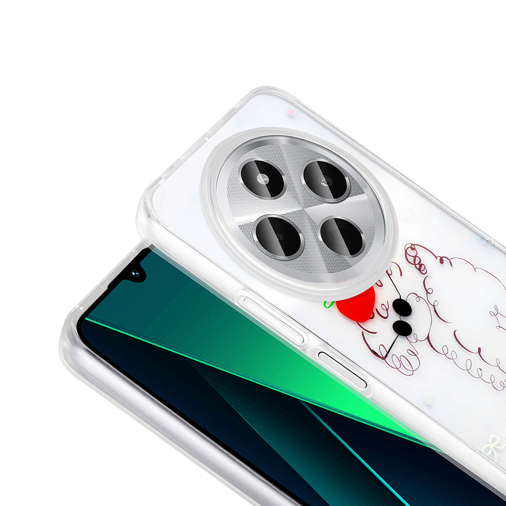 Xiaomi Redmi 14C 4G Kılıf Şeffaf Figürlü Zore Folk Sert Kapak Çilek