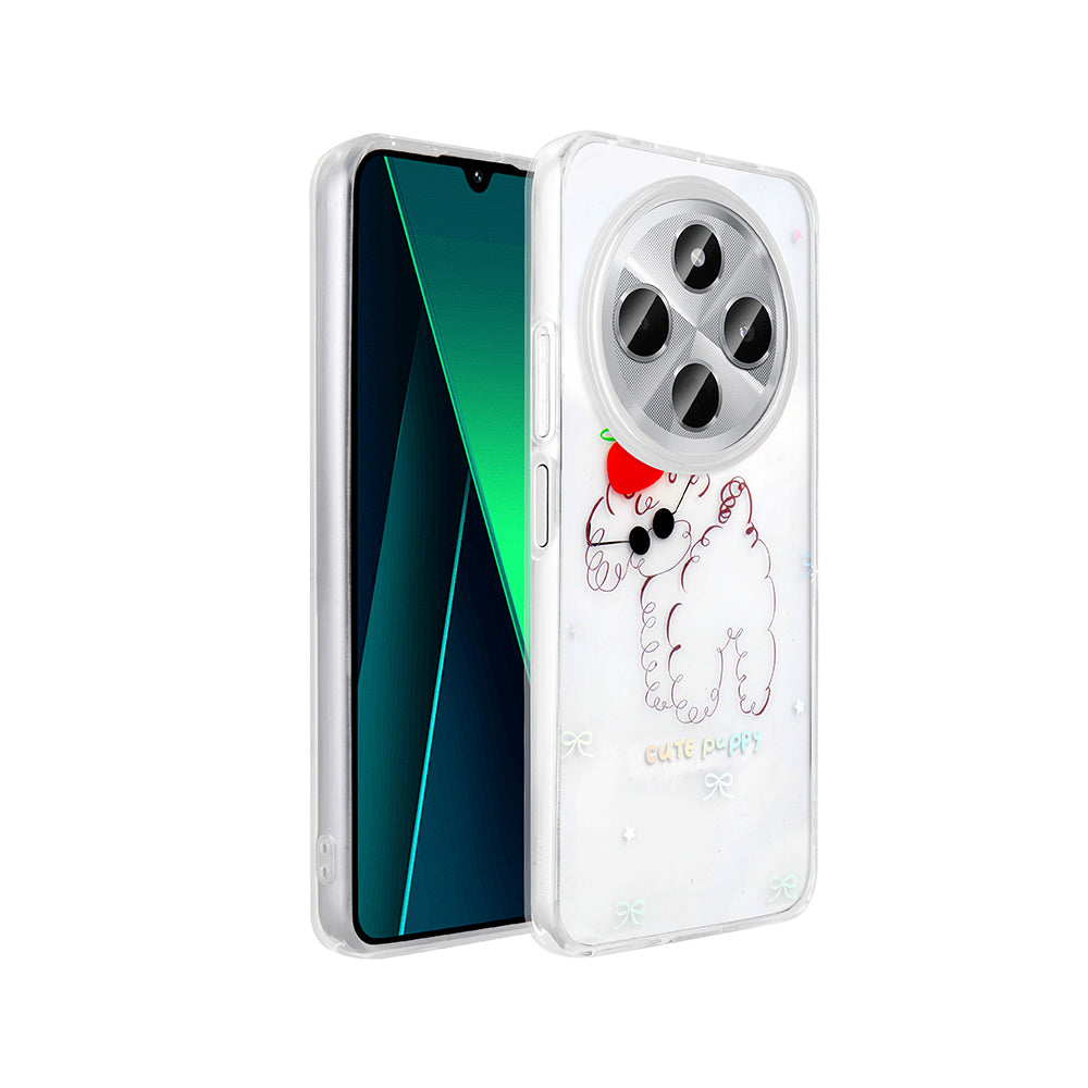 Xiaomi Redmi 14C 4G Case Transparent Figured Zore Folk Hard Cover Cute Dog 