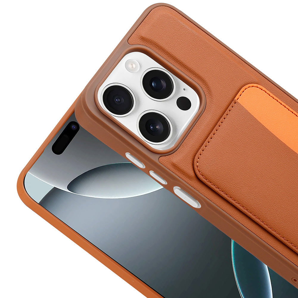 Xiaomi Redmi 15C Kılıf Kartlıklı Zore X-Kart Silikon Kapak Kahverengi