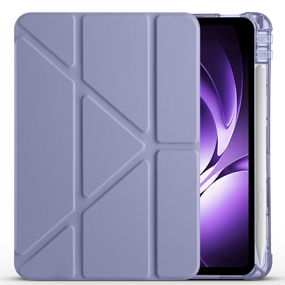 Xiaomi Redmi K Pad Kılıf Zore Tri Folding Kalem Bölmeli Standlı Kılıf Lila