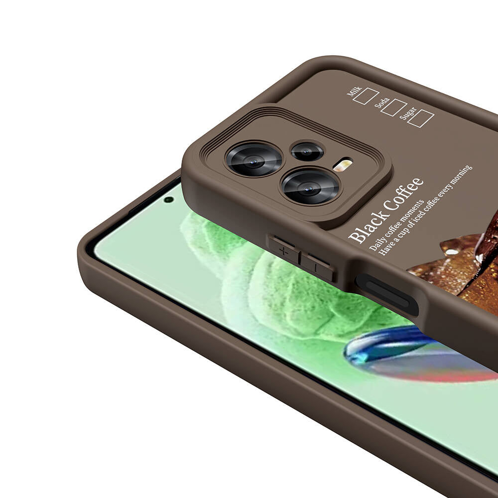 Xiaomi Redmi Note 12 5G Case Camera Protection Printed Back Surface Zore Classy Cover White 