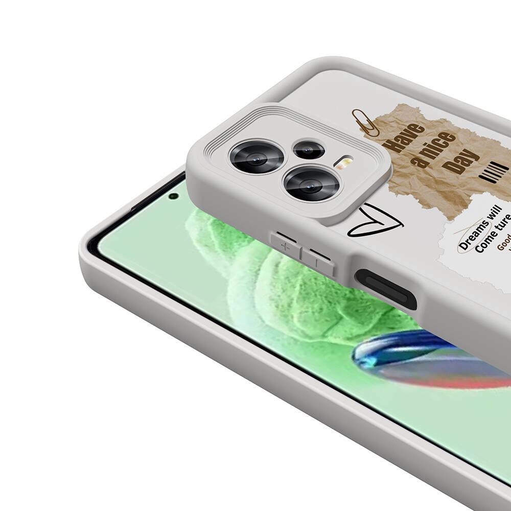 Xiaomi Redmi Note 12 5G Case Camera Protection Printed Back Surface Zore Classy Cover Black 