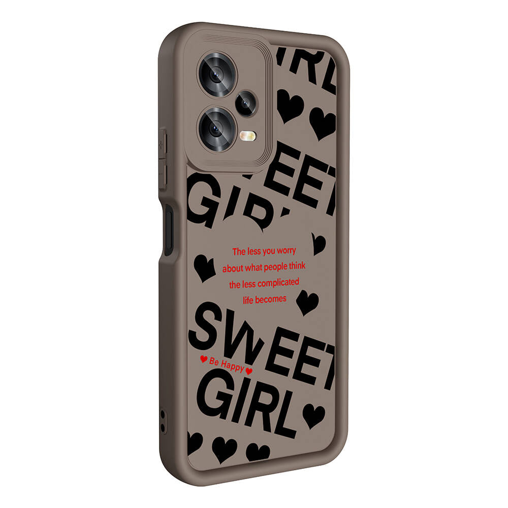 Xiaomi Redmi Note 12 5G Case Camera Protection Printed Back Surface Zore Classy Cover Black 