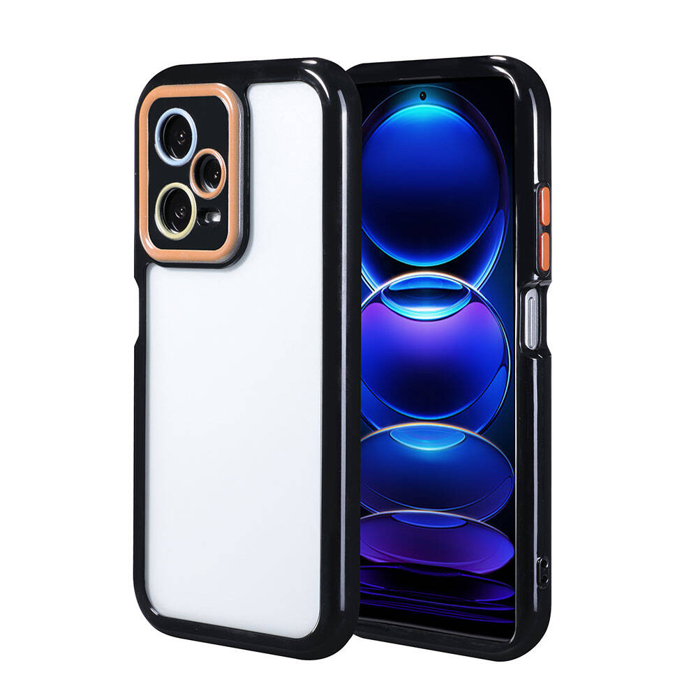 Xiaomi Redmi Note 12 Pro 5G Case Camera Protection Colorful Edge and Frame Design Zore Vitamin Cover Black 