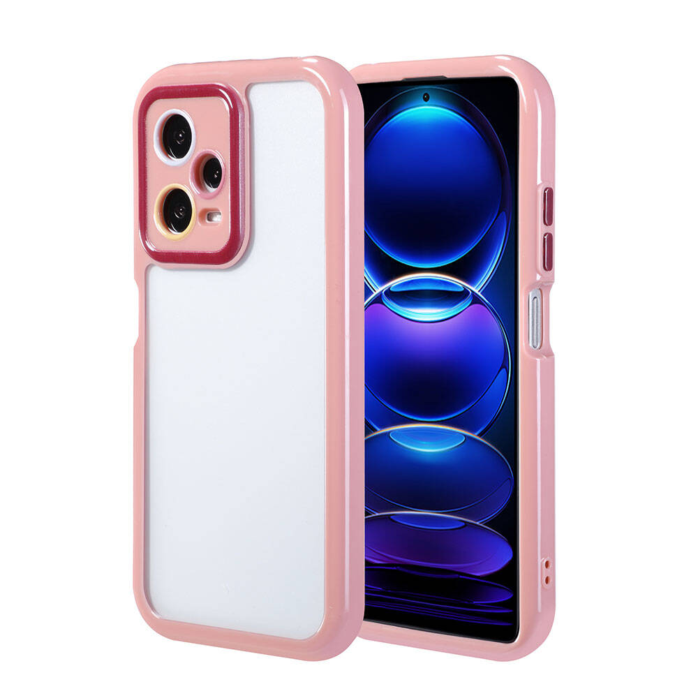 Xiaomi Redmi Note 12 Pro 5G Case Camera Protection Colorful Edge and Frame Design Zore Vitamin Cover Plum 