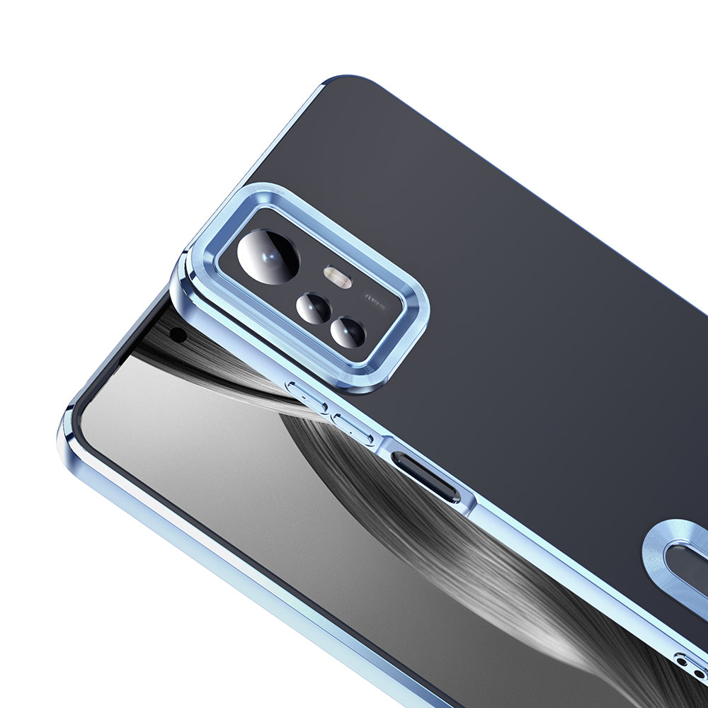 Xiaomi Redmi Note 12S Kılıf Kamera Korumalı Logo Gösteren Zore Omega Kapak Gümüş