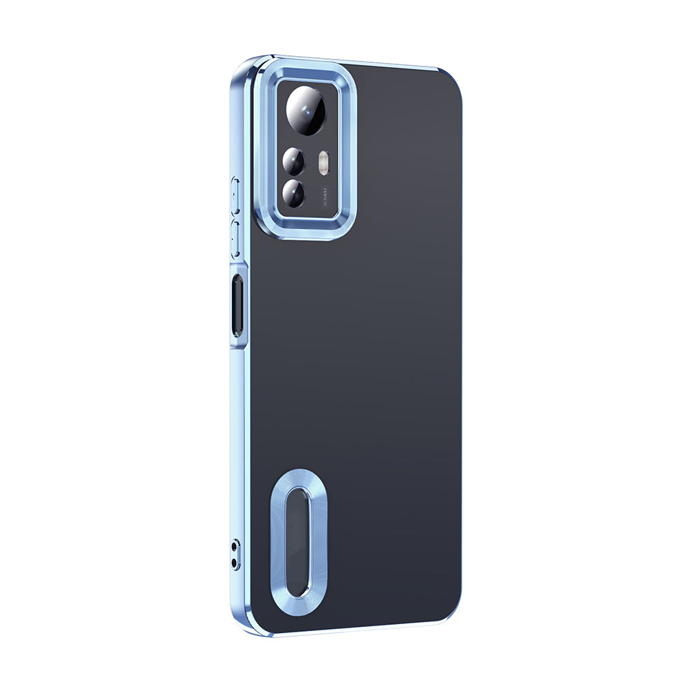 Xiaomi Redmi Note 12S Case Camera Protection Logo Showing Zore Omega Cover Sierra Blue 