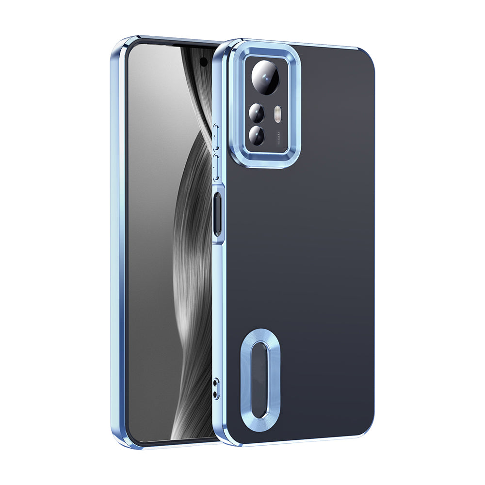 Xiaomi Redmi Note 12S Case Camera Protection Logo Showing Zore Omega Cover Sierra Blue 