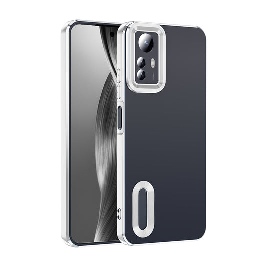 Xiaomi Redmi Note 12S Case Camera Protection Logo Showing Zore Omega Cover Silver 