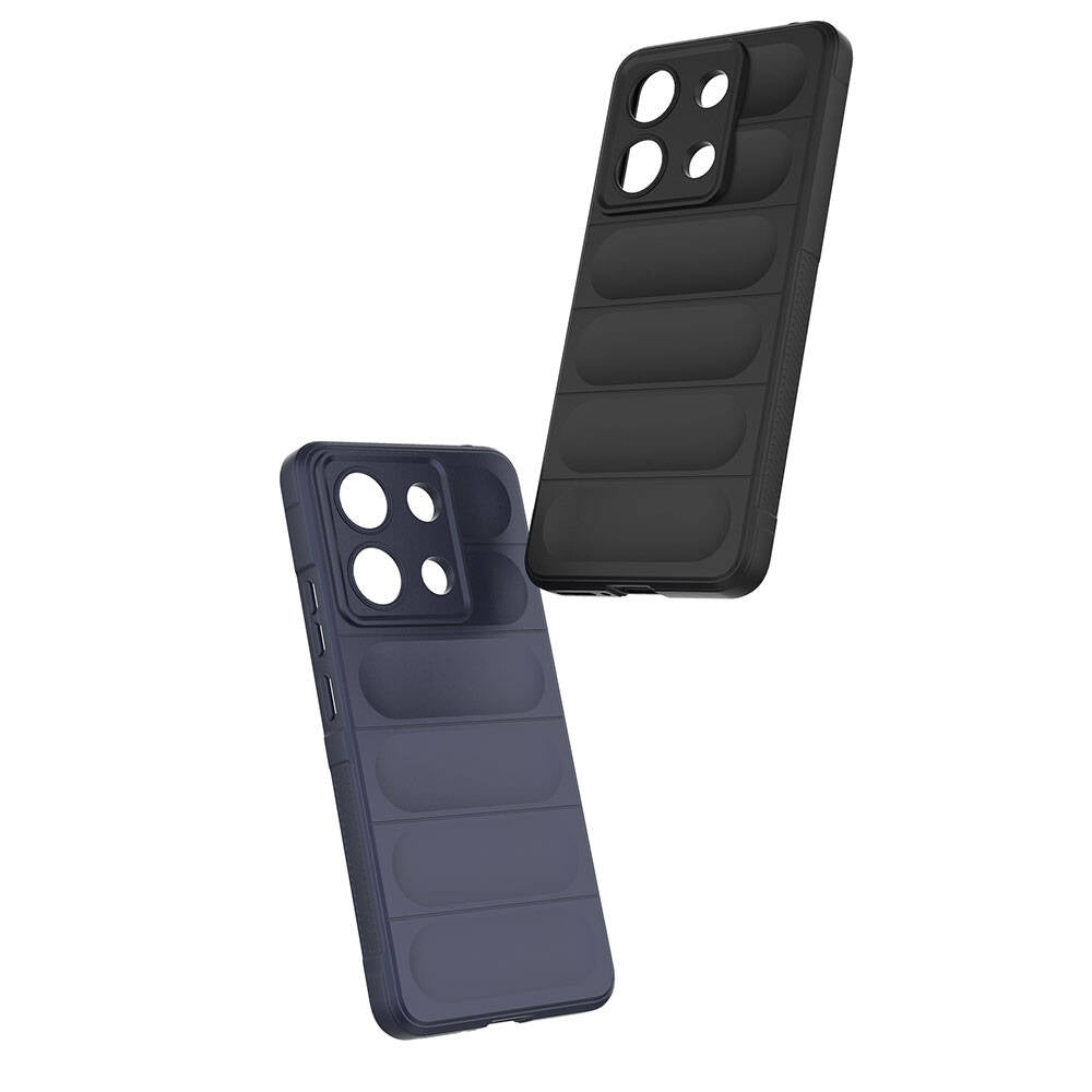 Xiaomi Redmi Note 13 4G Case Flexible TPU Hollow Back Surface Design Zore Ethnic Silicone Cover Navy Blue