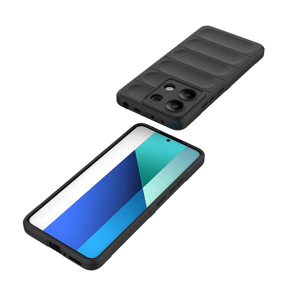 Xiaomi Redmi Note 13 4G Case Flexible TPU Hollow Back Surface Design Zore Ethnic Silicone Cover Navy Blue