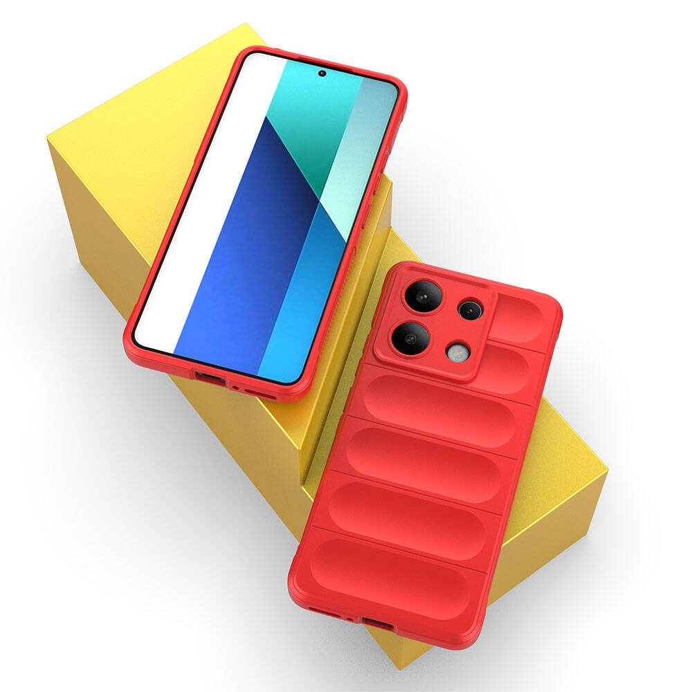 Xiaomi Redmi Note 13 4G Case Flexible TPU Hollow Back Surface Design Zore Ethnic Silicone Cover Red