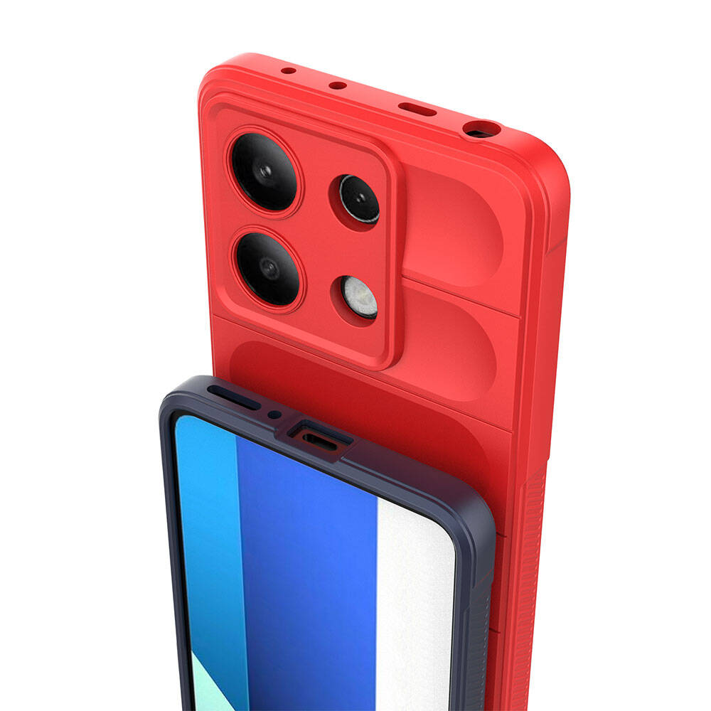 Xiaomi Redmi Note 13 4G Case Flexible TPU Hollow Back Surface Design Zore Ethnic Silicone Cover Red