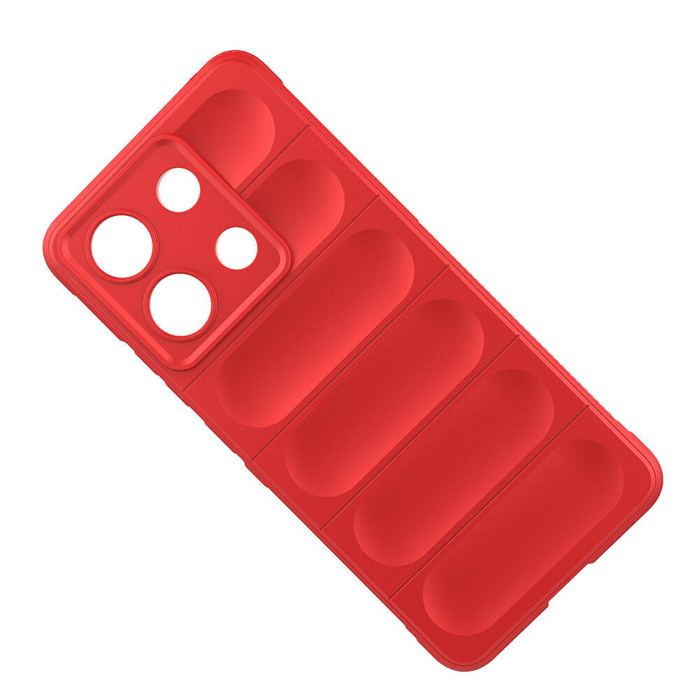 Xiaomi Redmi Note 13 4G Case Flexible TPU Hollow Back Surface Design Zore Ethnic Silicone Cover Red