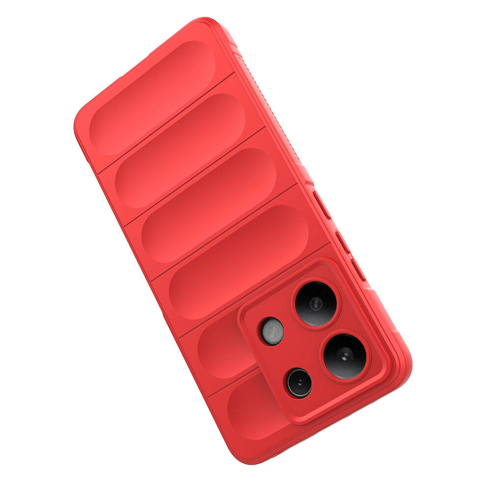 Xiaomi Redmi Note 13 4G Case Flexible TPU Hollow Back Surface Design Zore Ethnic Silicone Cover Red