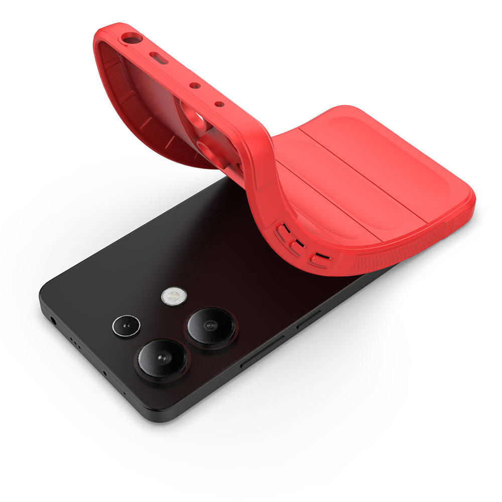 Xiaomi Redmi Note 13 4G Case Flexible TPU Hollow Back Surface Design Zore Ethnic Silicone Cover Red