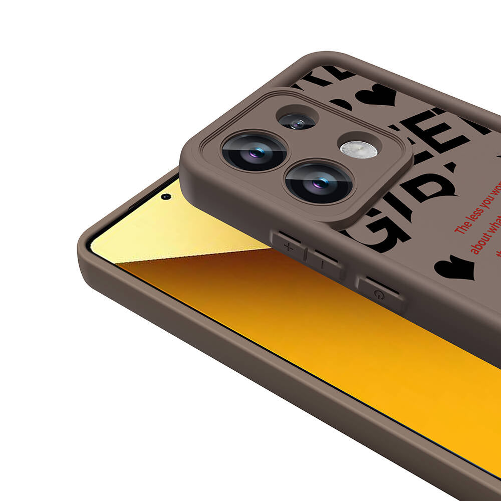 Xiaomi Redmi Note 13 4G Kılıf Kamera Korumalı Baskılı Arka Yüzey Zore Klas Kapak Beyaz