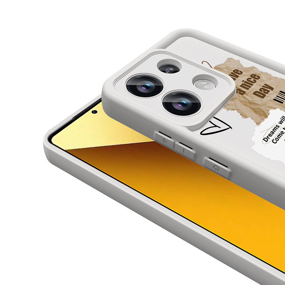 Xiaomi Redmi Note 13 4G Kılıf Kamera Korumalı Baskılı Arka Yüzey Zore Klas Kapak Siyah