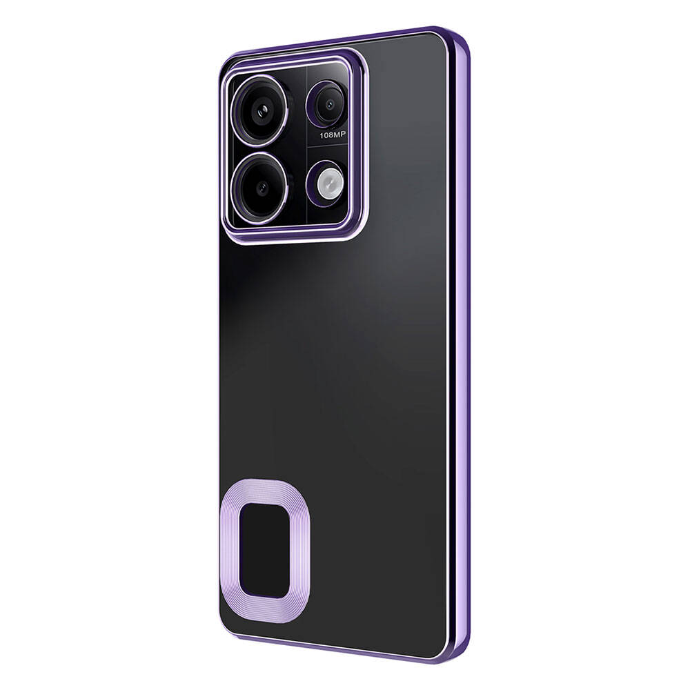 Xiaomi Redmi Note 13 4G Case Camera Protection Logo Showing Zore Omega Cover Lilac