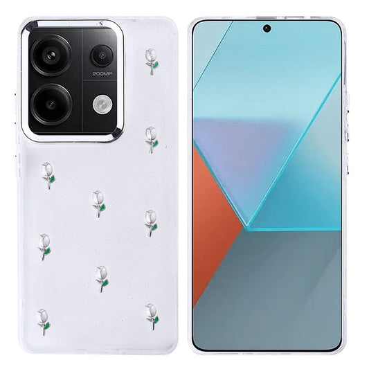 Xiaomi Redmi Note 13 Pro 4G Case Airbag Design Glitter Transparent Zore Polar Cover Tulip 