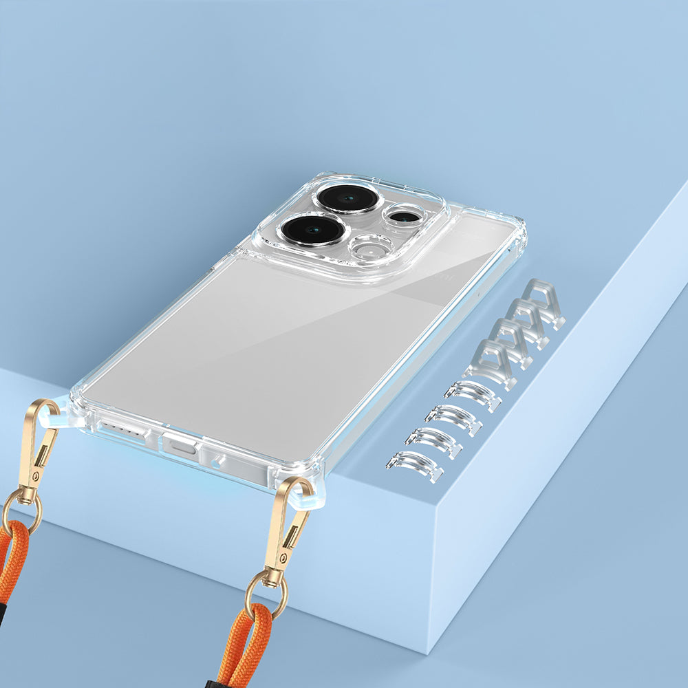 Xiaomi Redmi Note 13 Pro 4G Case Airbag Detachable Strap Zore Snap Silicone Cover Transparent 