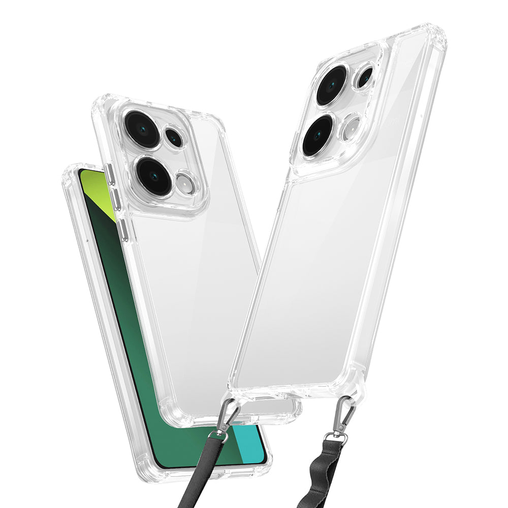 Xiaomi Redmi Note 13 Pro 4G Case Airbag Detachable Strap Zore Snap Silicone Cover Transparent 