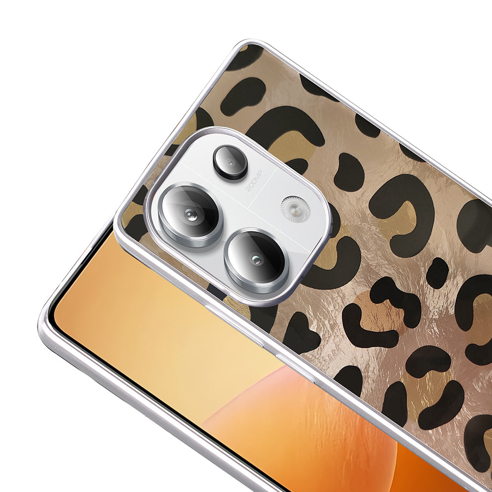 Xiaomi Redmi Note 13 Pro 4G Kılıf Desenli Zore Mep Kapak Gri Leopar