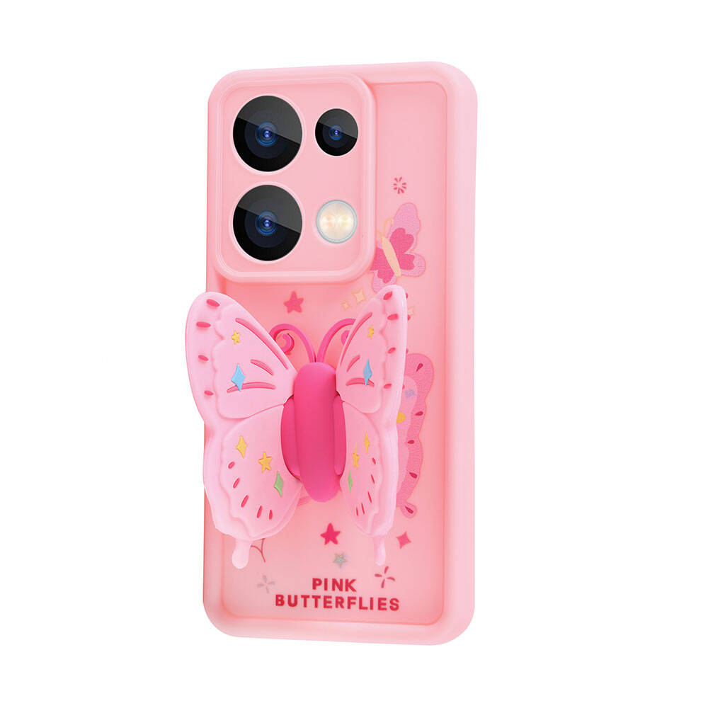 Xiaomi Redmi Note 13 Pro 4G Case Camera Protection Figure Design Zore Cover Pink Open
